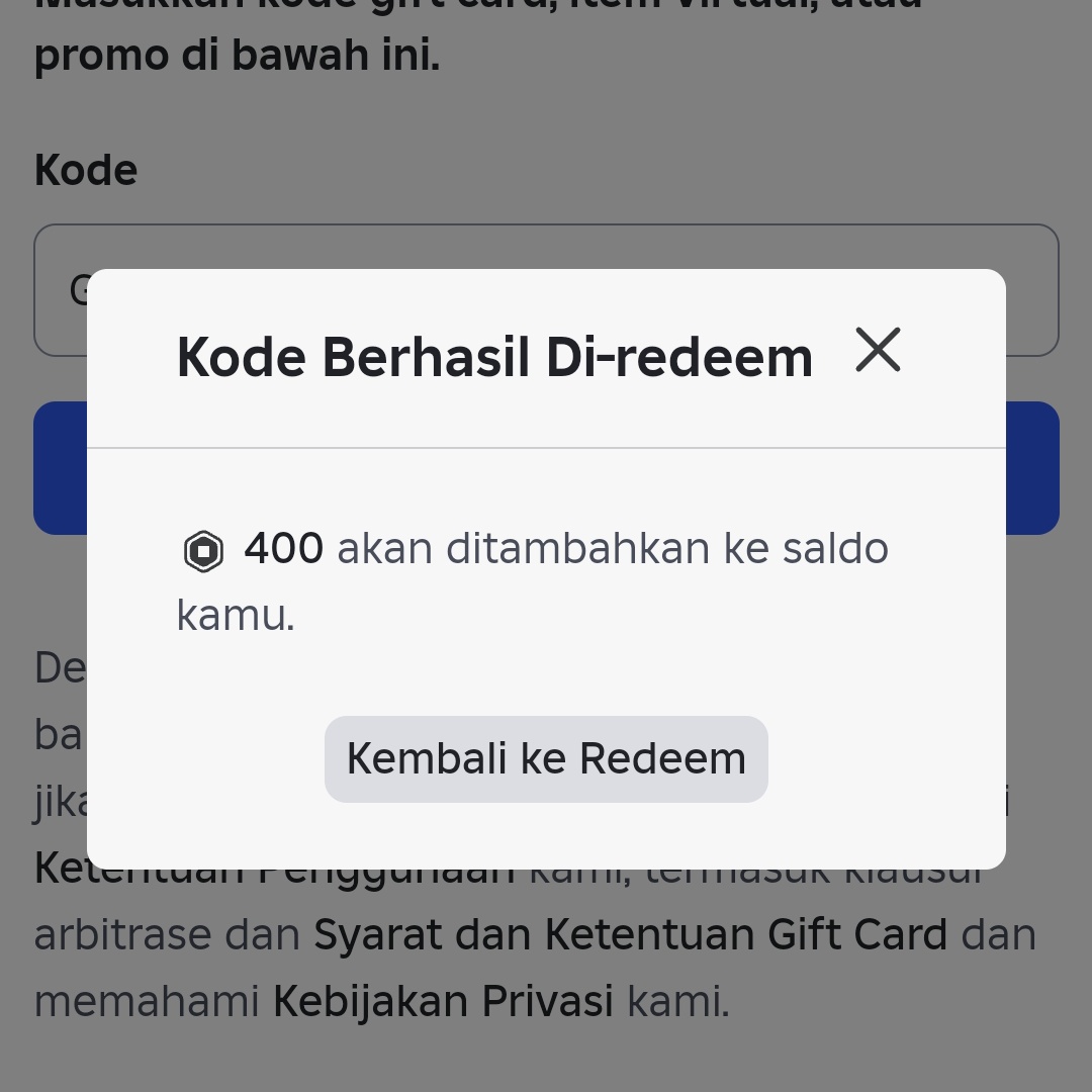 stackead's tweet photo. 400 robux gratis dari reward bing 😅 https://t.co/Mv56897uqc