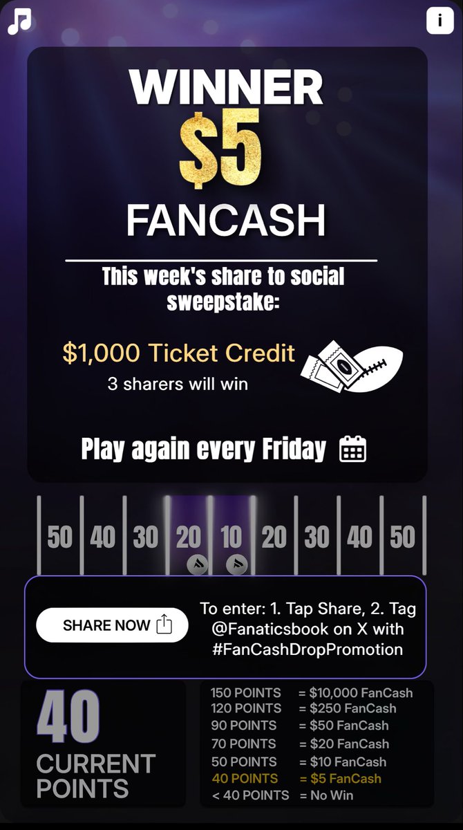 Play the #FanCashDropPromotion today
 fanatics.onelink.me/5kut/p6fykbjo