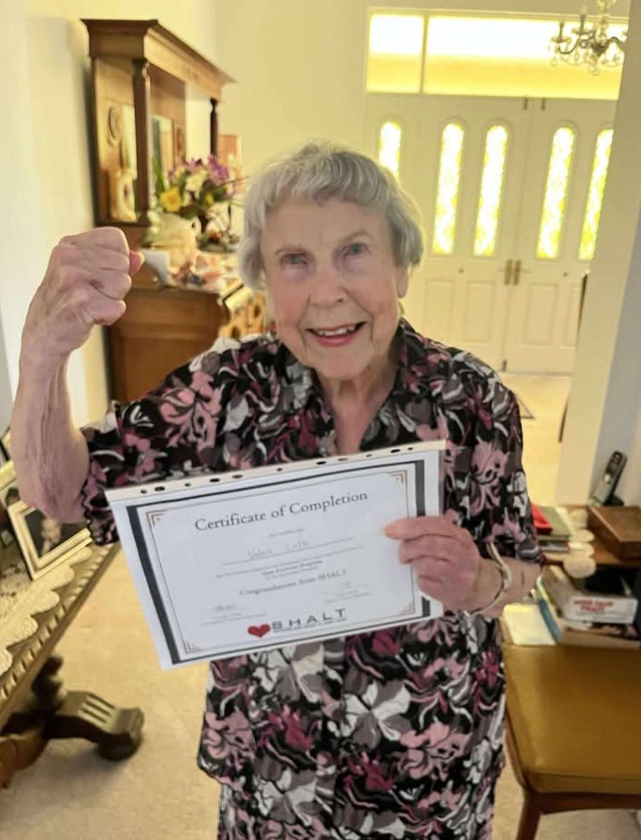 KathyLette's tweet image. Meet my mum - the gym junkie. At 94, Mum's the oldest female gym member &amp;amp; flaunts a certificate proving her prowess. I get winded licking a stamp, but do you know what she wants for Christmas? ...Dumbbells. Just hope I've inherited Mum's Designer Genes. #inspiring #keepactive