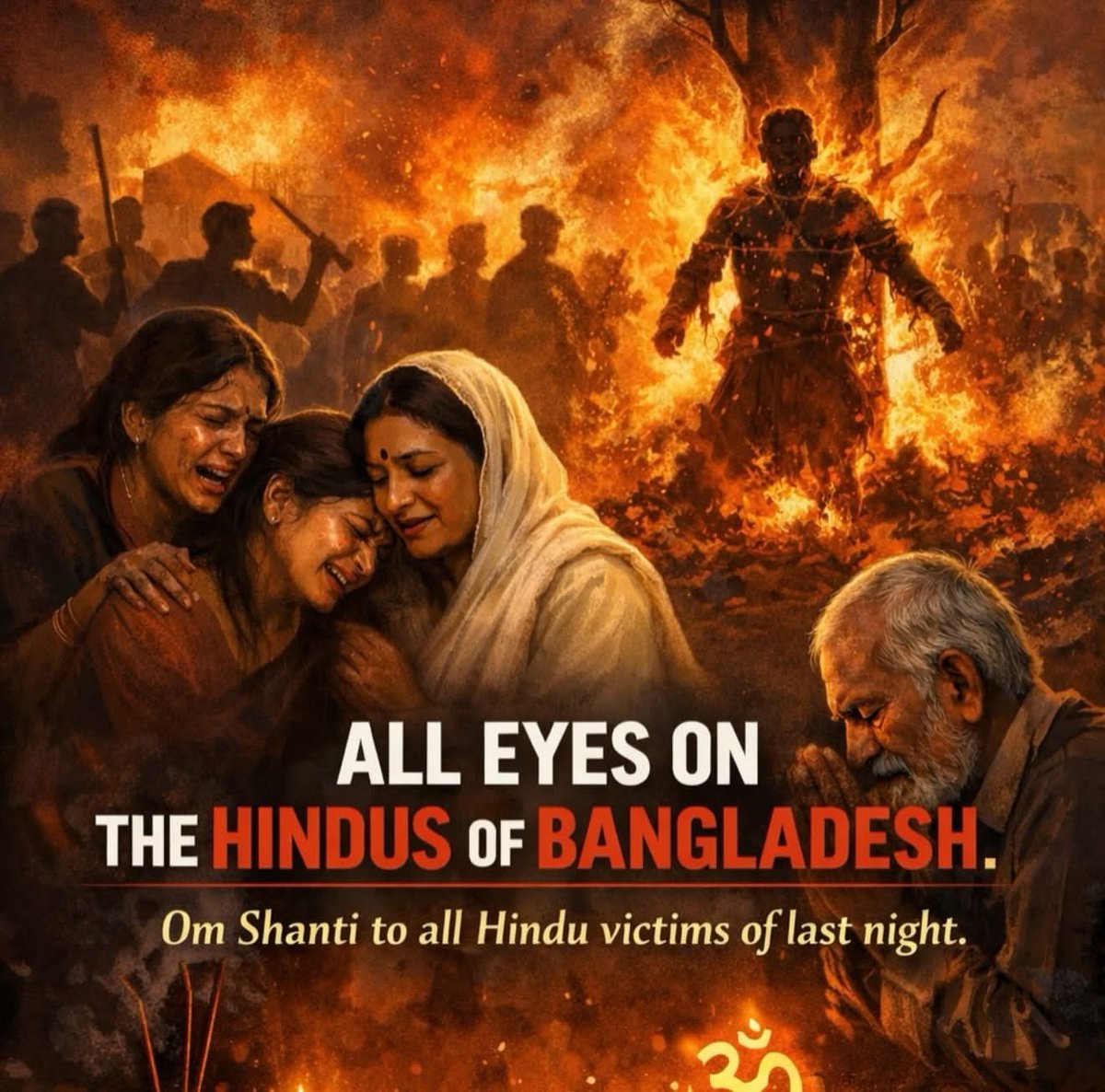 All eyes on Hindus    Stop violance 
#bangladeshihindu
#BangladeshViolence 
#AllEyesOnBangladeshiHindus
