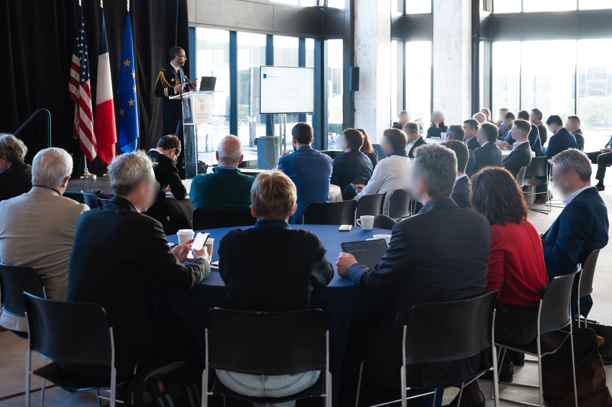 FRDefenseUSA's tweet photo. 🏭🇫🇷 On Dec. 16, the Office of the Defense Cooperation Attaché hosted the first French Defense Industry Morning, bringing together French companies for networking, discussions on the U.S. defense budget, and the American industrial and regulatory landscape.

➡️ Next event : 04/21 https://t.co/vHuKwgJsXP