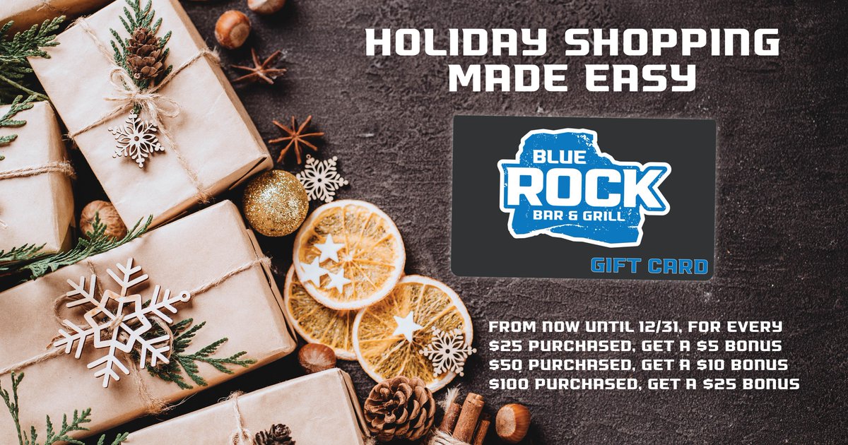 BlueRockSF's tweet photo. HO HO HO Holiday Shopping doesn't have to be stressful. Pick up your Blue Rock gift cards with added bonus cards. Available in-store.
https://t.co/ZPa5EBVvjt https://t.co/79c6hnkGwq