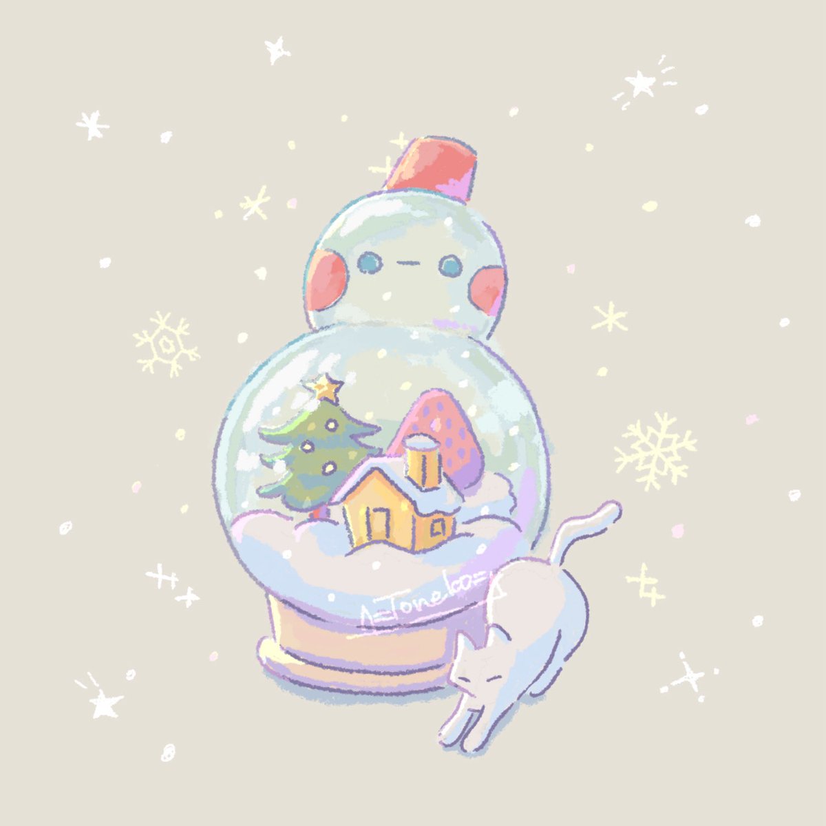 スノースノードーム #イラスト #クリスマス #adobefresco