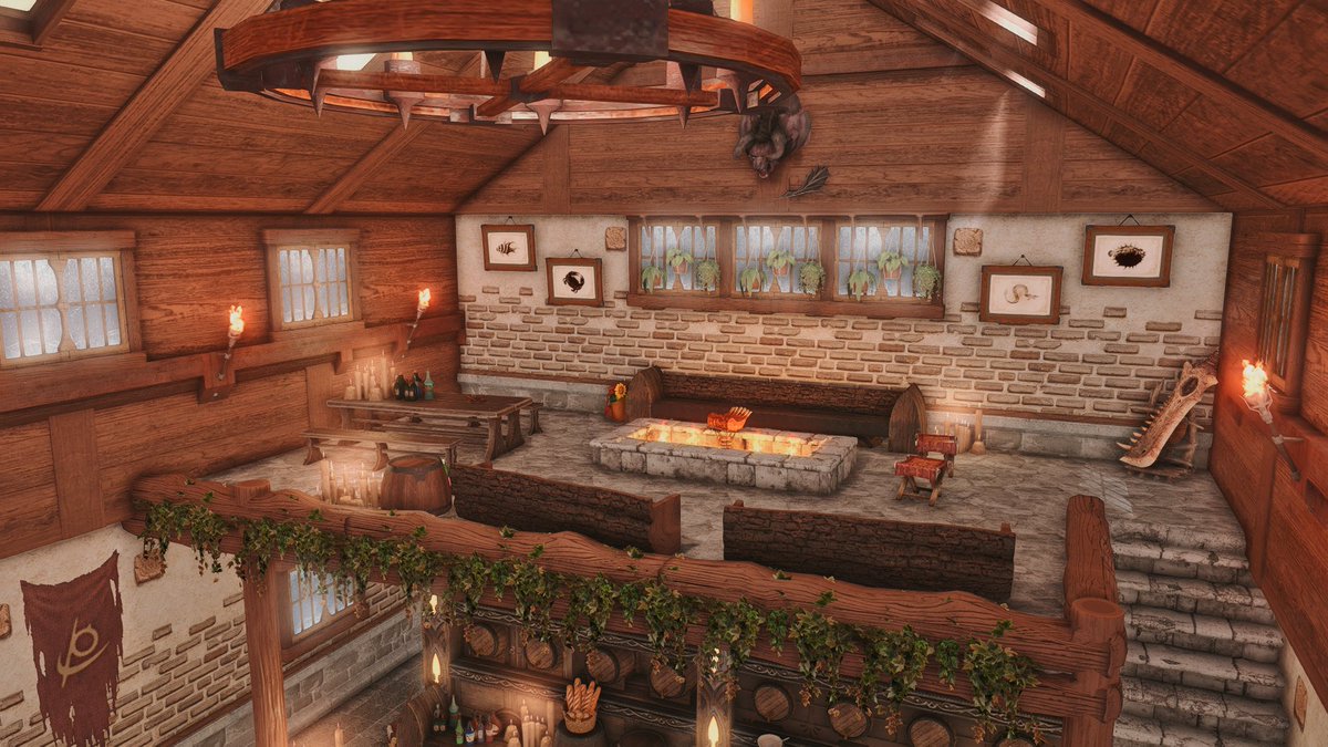 Last commissiong of 2025... Adventurer’s Garden is a warm, cozy adventurer’s guild inspired tavern, blending rustic wood, stone, and soft candlelight. 
#ff14 #ffxiv #FF14ハウジング #ff14housing #ffxivhousing #HousingEden