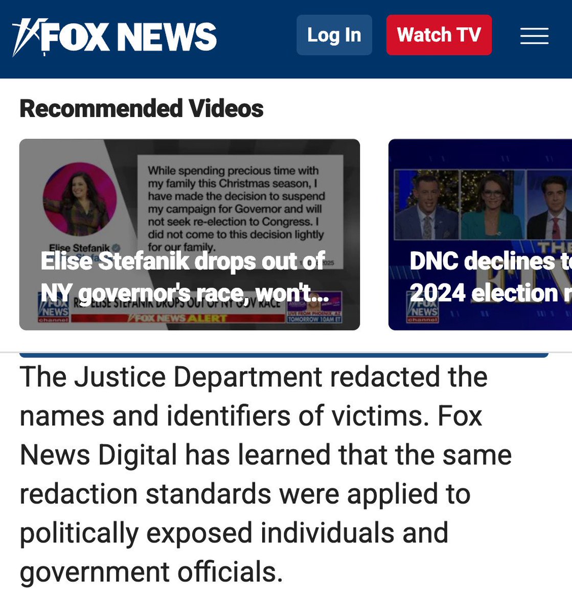WOW: Fox News reports that the DOJ used the same redaction standards for “politically exposed individuals and government officials” as it did for victims.