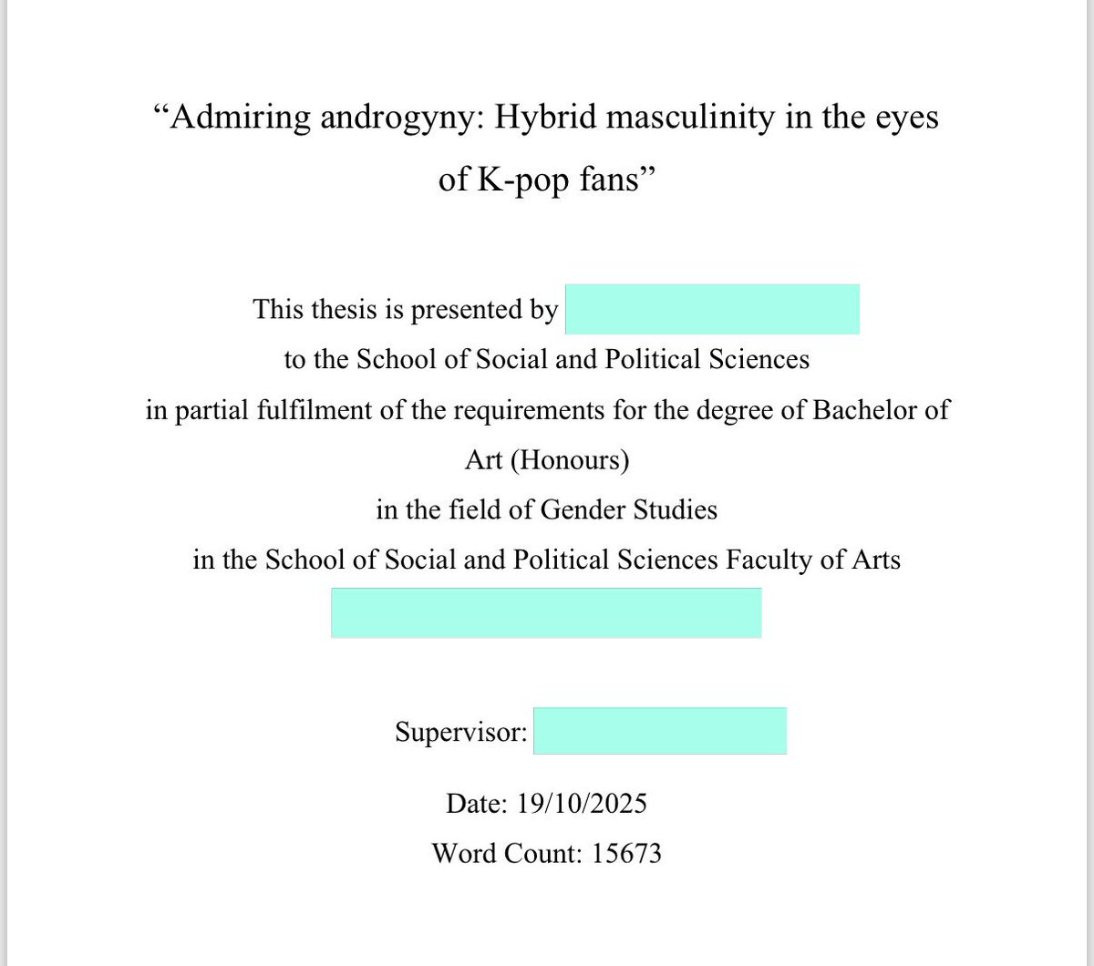 pansymoons's tweet image. I recently graduated (again)! to complete my honours year I wrote a 15,000 word thesis that examined how masculinity &amp;amp; androgyny are produced in kpop MVs &amp;amp; subsequently received by fans, taking taemin as my case study. I got an A :)