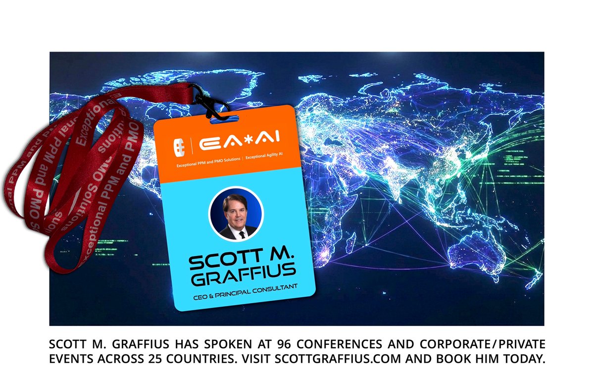 Our own <a href="/ScottGraffius/">Scott M. Graffius</a> has spoken on the future of work and more at 96 conferences and corp/private events across 25 countries

See scottgraffius.com/publicspeaker.… for details including booking requests

#Agile #AI #Tech #ProjectManagement #FutureOfWork #PublicSpeaker #PublicSpeaking