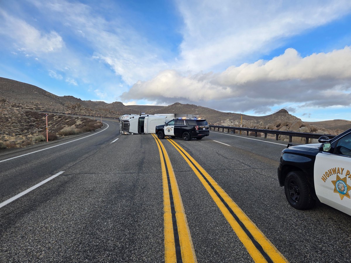 US-395 is closed from State Route 167 to north of Conway Summit due to an overturned truck and trailer combination.