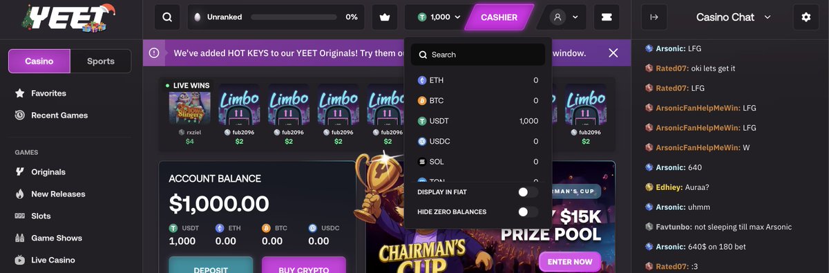 Just loaded 1k for some degeneracy with <a href="/yeet/">YEET</a> ❤️‍🔥

Lets see how we do.

1k -> ???