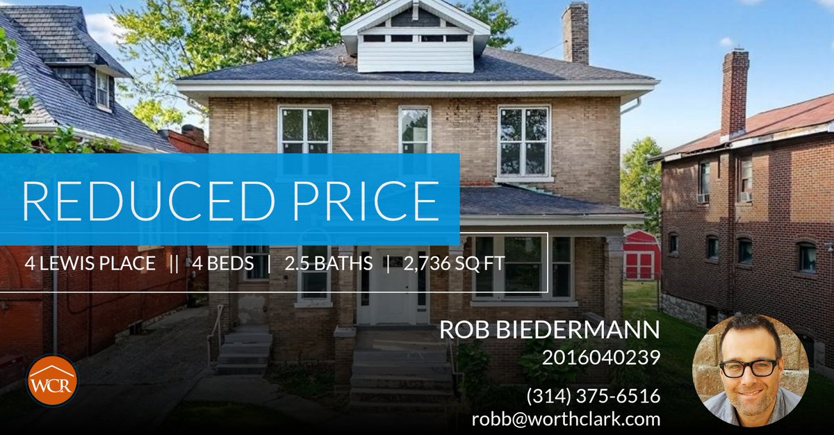 robbieder's tweet photo. 📍 Reduced Price 📍 This recently reduced home at 4 Lewis Place in St Louis won't last long, so, don't wait to set up a showing! Reach out here or at (314) 375-6516 for more information!

Rob Biedermann | Worth Clark Realty
Real Es... https://t.co/Zcjz3wzQ2C https://t.co/MDHnLwq8bK