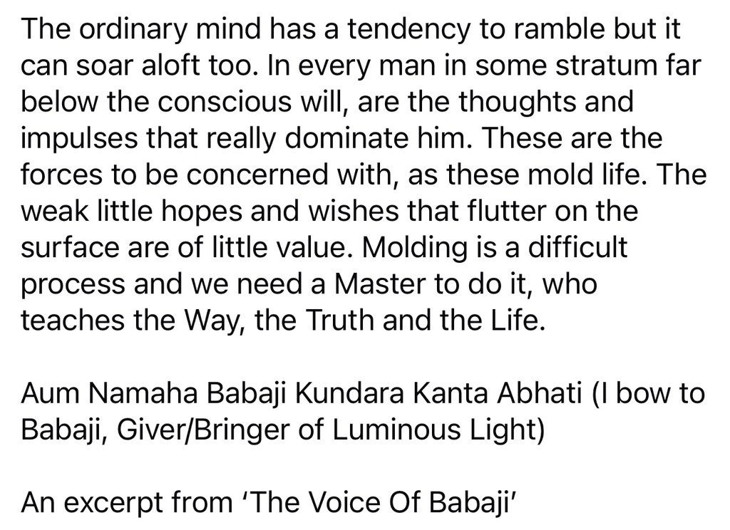 In every man in some stratum far below the conscious will, are the thoughts &amp; impulses that dominate him. These are the forces to be concerned with, as these mold life. The weak little hopes &amp; wishes, on the surface are of little value.

Aum Namaha Babaji Kundara Kanta Abhati!