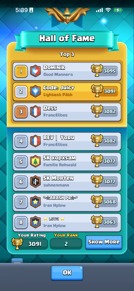 JuicyCR_'s tweet photo. TOP 1 AND TOP 2 WITH @DOoOM_cr https://t.co/Q12urU65rq