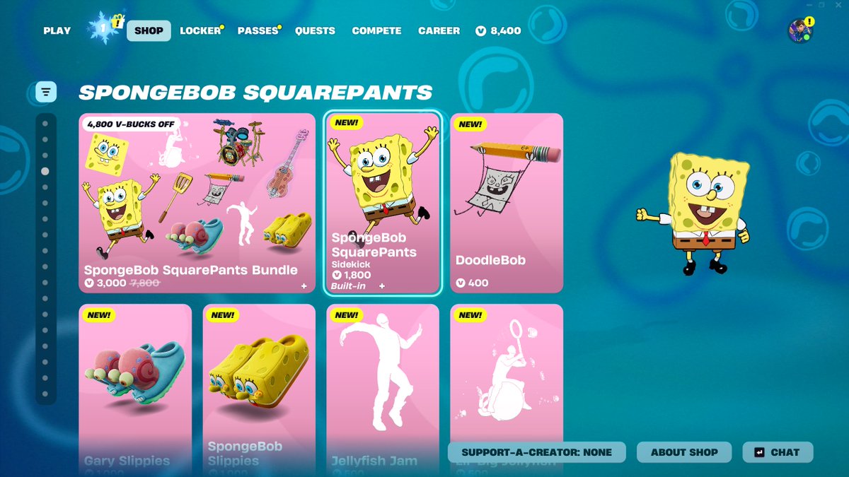 SPONGEBOB SQUAREPANTS IS OUT NOW

AVAILABLE HERE: fortnite.com/item-shop?crea…
Use code "HYPEX" if you'd like to support me ❤️ #EpicPartner