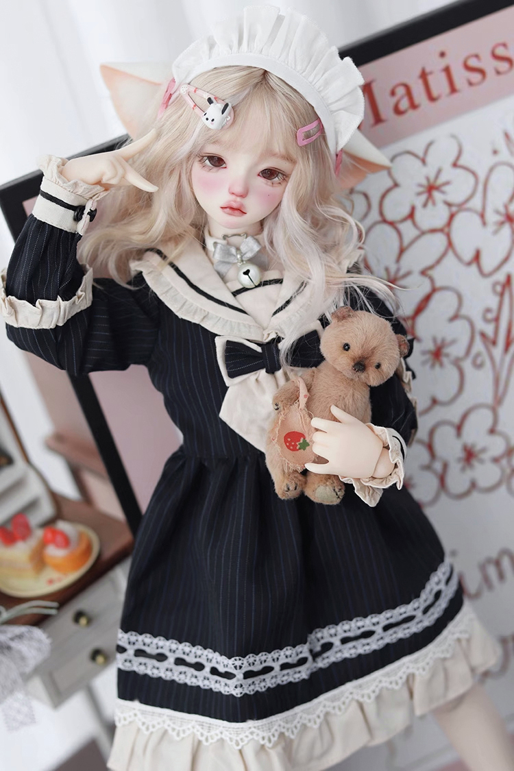 入荷情報】 DOLK SELECTより、60cmドール用ドレス『ライン柄ワンピース