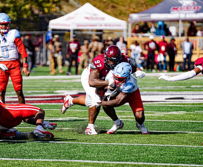 TransferPortal's tweet image. North Carolina Central DL Wisdom Simms is entering the transfer portal, @PeteNakos reports. 

The 6-foot-4, 315-pound DL posted 6 TFLs, 3 sacks and 18 pressures in 2025. Has two years of eligibility remaining.

on3.com/transfer-porta…