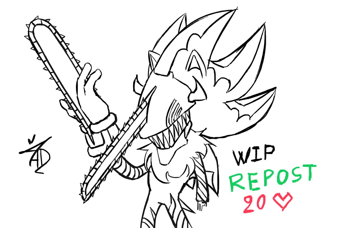 WIP line art Chainsaw Shadow.
20 likes to continue :)!!
#sonicfanart #ChainsawMan