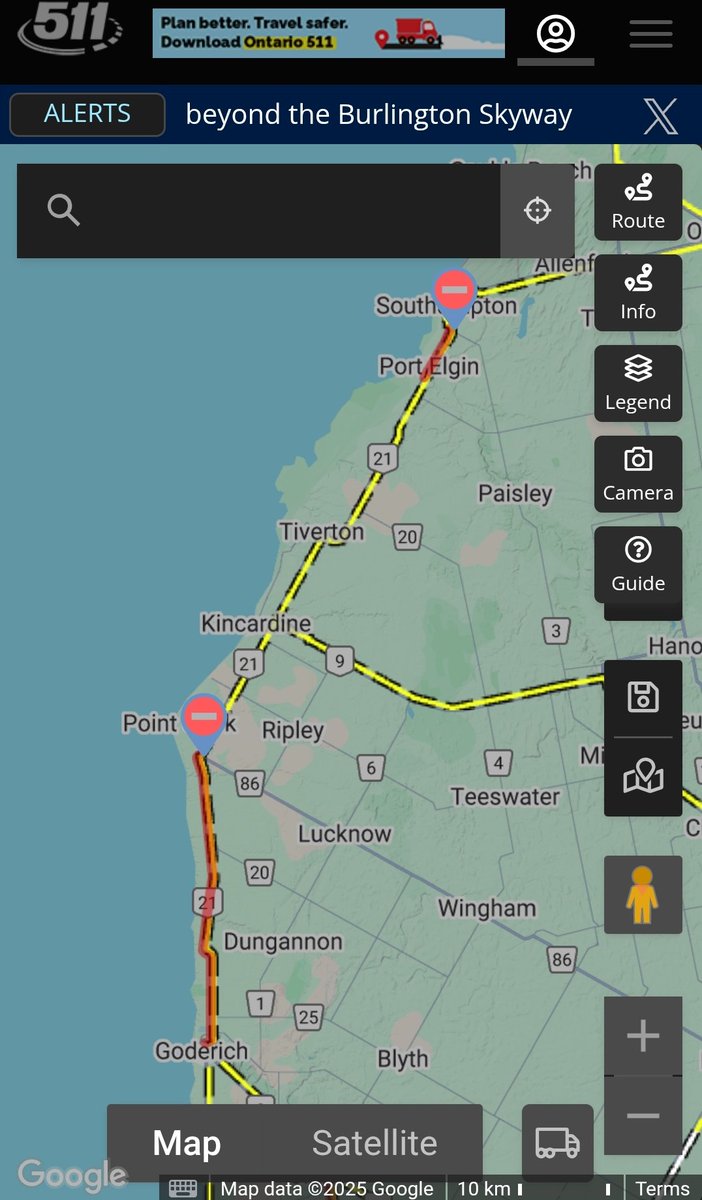 Congratulations to <a href="/BrianMulvey7/">Brian Mulvey</a>, who guessed December 19th!

#Hwy21 is currently closed south of #Amberley and south of #Southampton

#OnWX #ONStorm