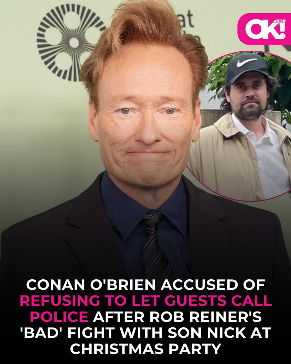 BREAKING: Conan O'Brien allegedly stopped a guest who wanted to call the  police after witnessing Rob Reiner fight with his son Nick at the  comedian's Christmas party. Click the link below for, image size:960x1200