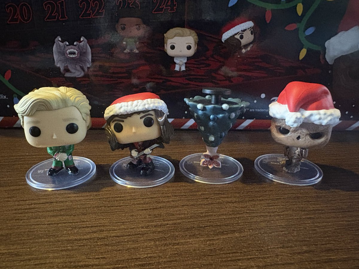 UpsideDownGSM's tweet image. Here are the #StrangerThings #Funko figurines we’ve unboxed in our advent calendar so far.