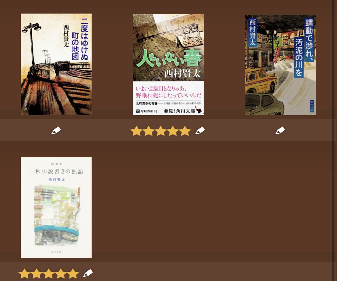 西村賢太大好きで18冊も読んでるわ。タイトルセンスで言うと、 どうで