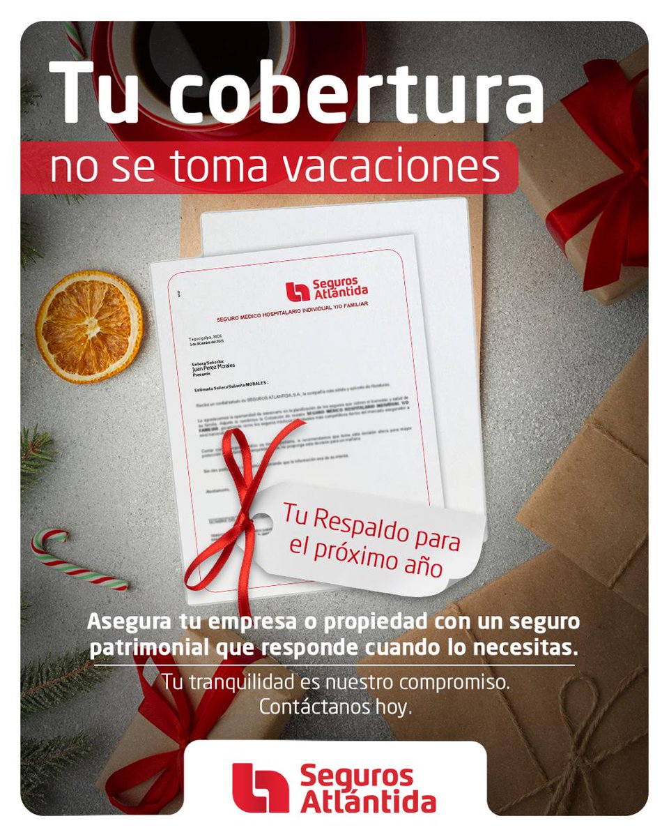 🎯 Tu cobertura no se toma vacaciones, y nosotros tampoco.

Asegura tu empresa o propiedad con un plan que responde cuando lo necesitas, sin importar la temporada.

🛡️ Cotiza hoy y prepárate para el próximo año:
👉 segurosatlantida.com/40-aniversario/

#SegurosAtlántida #SegurosALaObra