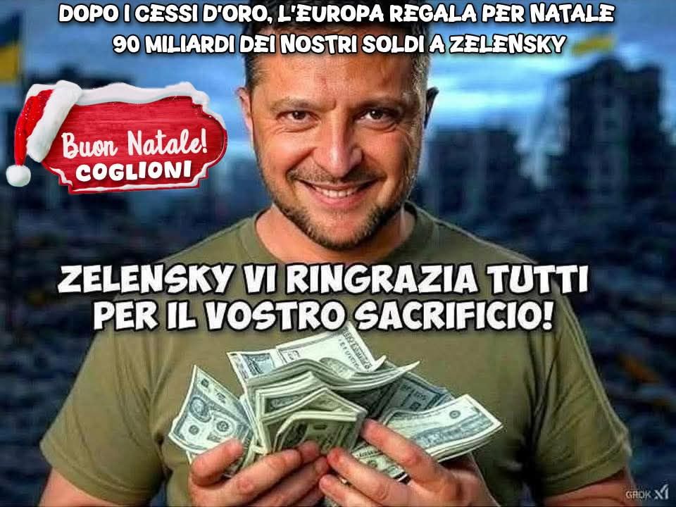 Felyorfelix's tweet image. 90 miliardi a #Kiev con debito comune.
L’UE decide, Kiev incassa, il Popolo paga.
L’“Europa democratica” dove il popolo non decide...paga!
#EU