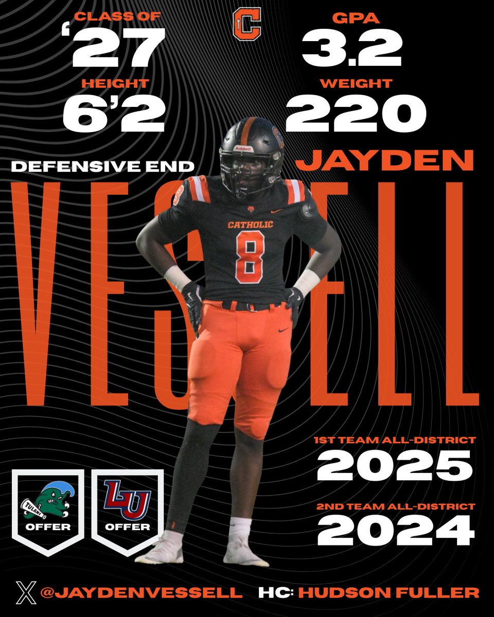 CurDogFootball's tweet photo. 2027 DL Jayden Vessell 

Full Junior Season Highlights: https://t.co/KhAUHTkjvh

#GeauxBears  | .@JaydenVessell https://t.co/FYnJqMzAo5