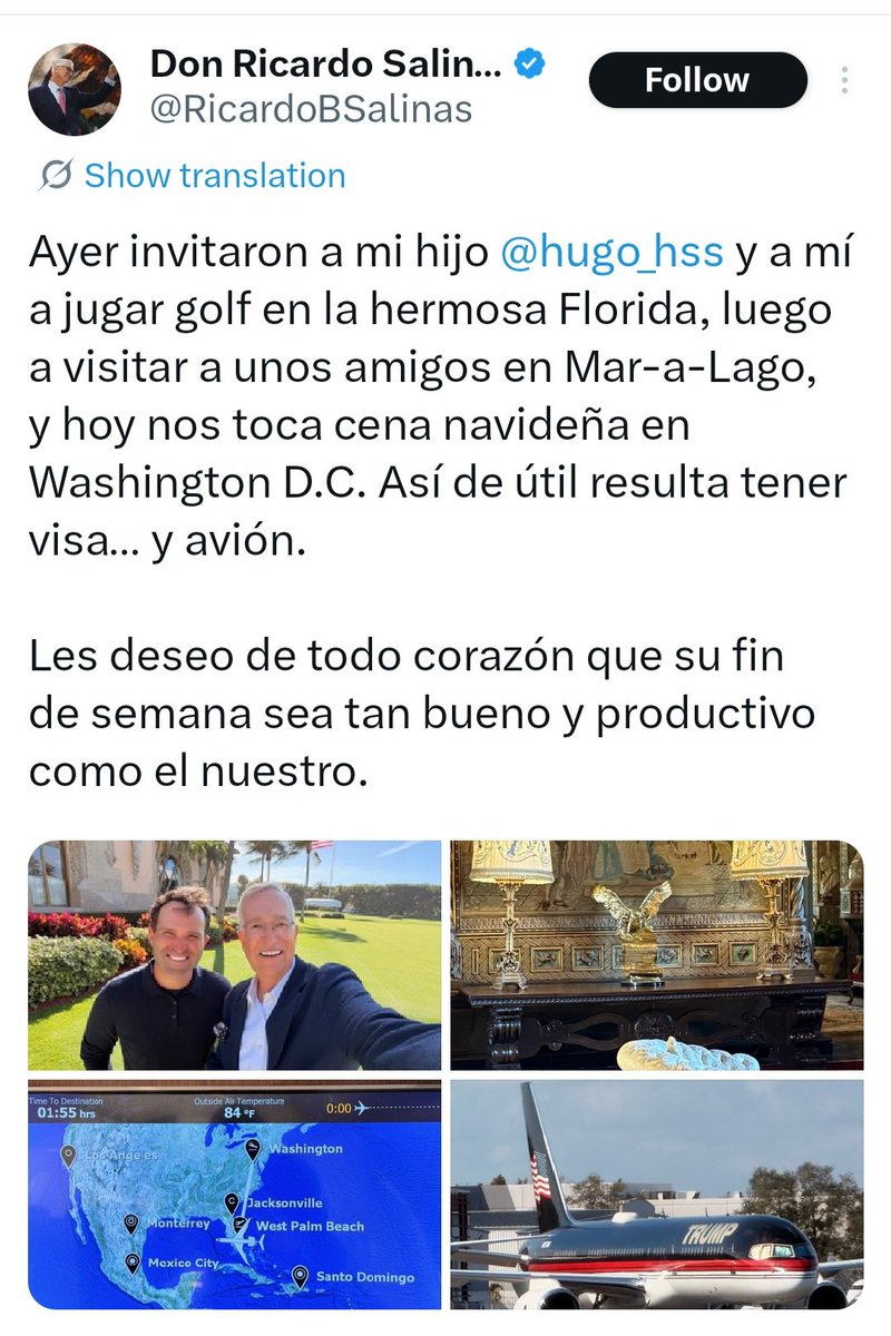 BenjaminNorton's tweet image. The US government is working closely with corrupt billionaire oligarchs in Latin America -- while it tries to destabilize all the independent left-wing governments in the region.

Trump invited notoriously corrupt Mexican billionaire Ricardo Salinas to the White House Christmas…