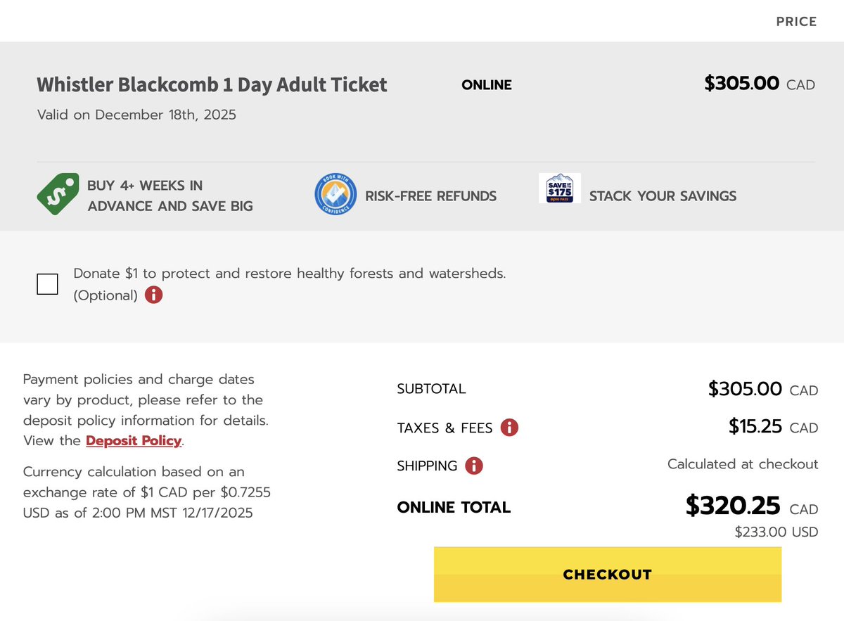 Would you pay $320.25
for a one-day lift pass at #Whistler #Blackcomb?

#vancouver #ski #snowboard #vancity