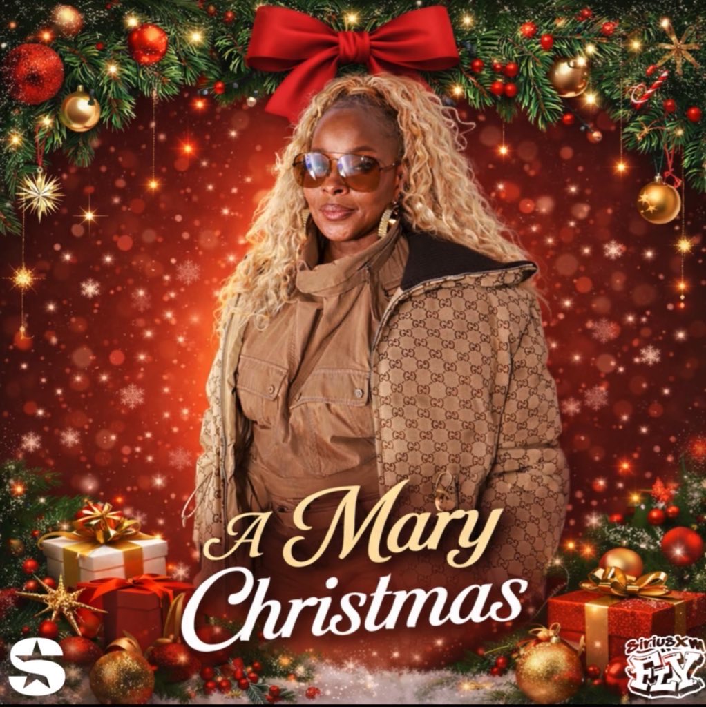 SiriusXMFLY's tweet photo. Mary J. Blige unwraps real love and real holiday vibes with A Mary Christmas. This is Christmas done the Queen Way! Celebrate the season with MJB exclusively on SiriusXM FLY

Airing Thursday, December 25th at 6am ET
Encores: 9amET, 12pmET, 3pmET, 6pmET and 9pmET (same day) https://t.co/0XWnjLZpYh