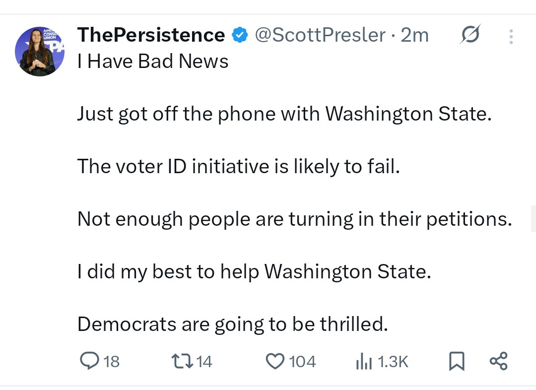 TONS of questions about the screenshot below.
The WA Voter ID Initiative still has time &amp; more than enough petitions out circulating to qualify.
But too many petitions are still out. We need more coming back, faster. That's what <a href="/ScottPresler/">ThePersistence</a> is talking about in his post.
He's