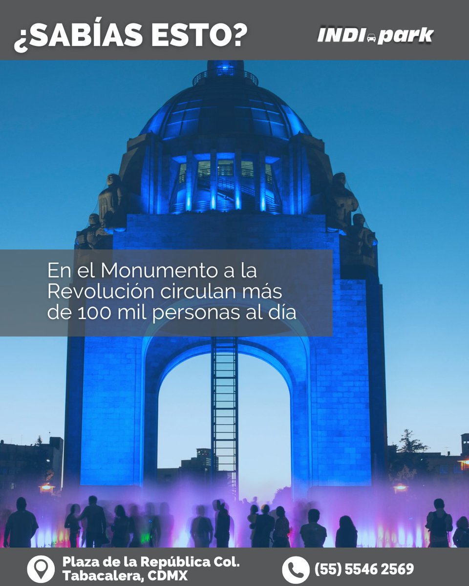¿Sabías que alrededor del Monumento a la Revolución circulan más de 100 mil personas al día?
Por eso INDI Park es el punto ideal para moverte sin estrés, sin vueltas y sin perder tiempo buscando lugar.

#INDIPark #SabíasQue #CDMX #estacionamientopublico