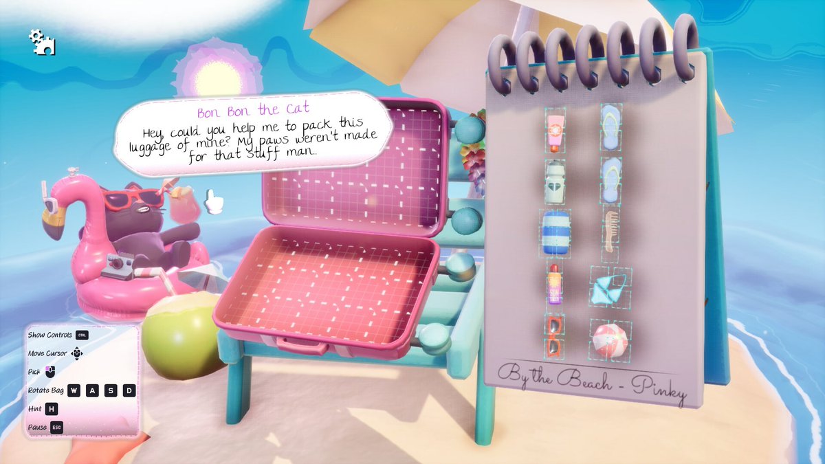 LucasSev_'s tweet photo. Pakinpaks é um "puzzle cozy" sobre dominar a arte de organizar malas. Descubra o jeito perfeito de encaixar tudo na pequena mochila. Um jogo relaxante que promete acalmar a mente. Lançamento previsto para 2026. https://t.co/5u27fQUJOD