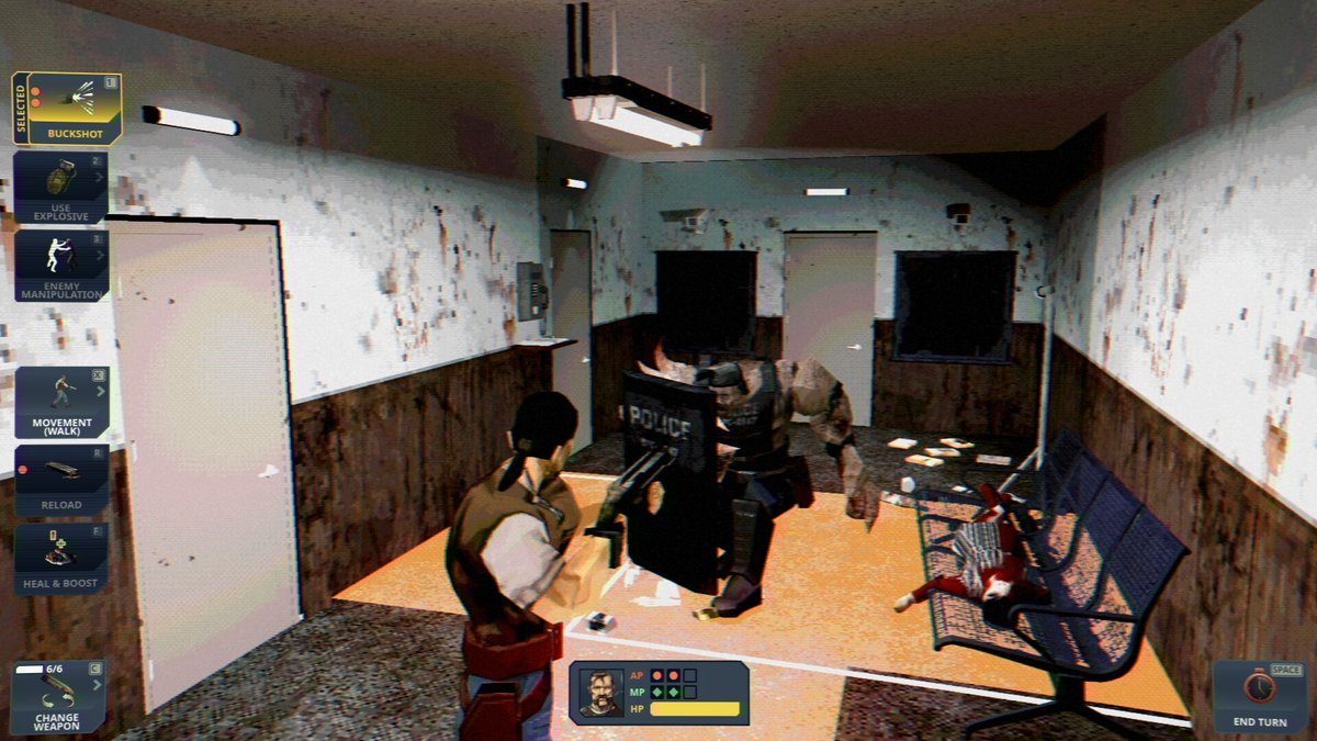 LucasSev_'s tweet photo. Encare criaturas grotescas em um mundo inspirado nos survival horrors dos anos 90 neste jogo tático de terror por turnos. Como agente da VULTURES, explore uma cidade tomada pela infecção em busca de recursos e pistas. Vultures ainda sem data de lançamento. https://t.co/PE0pRyGnYl