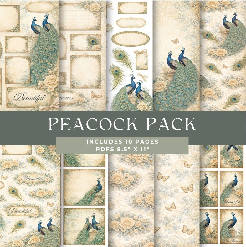 Peacock Digital Paper Pack etsy.me/49k2oLL via <a href="/Etsy/">Etsy</a>