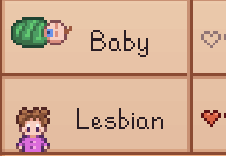 game glitched i tried to name him pong and now i have two children named baby and lesbian