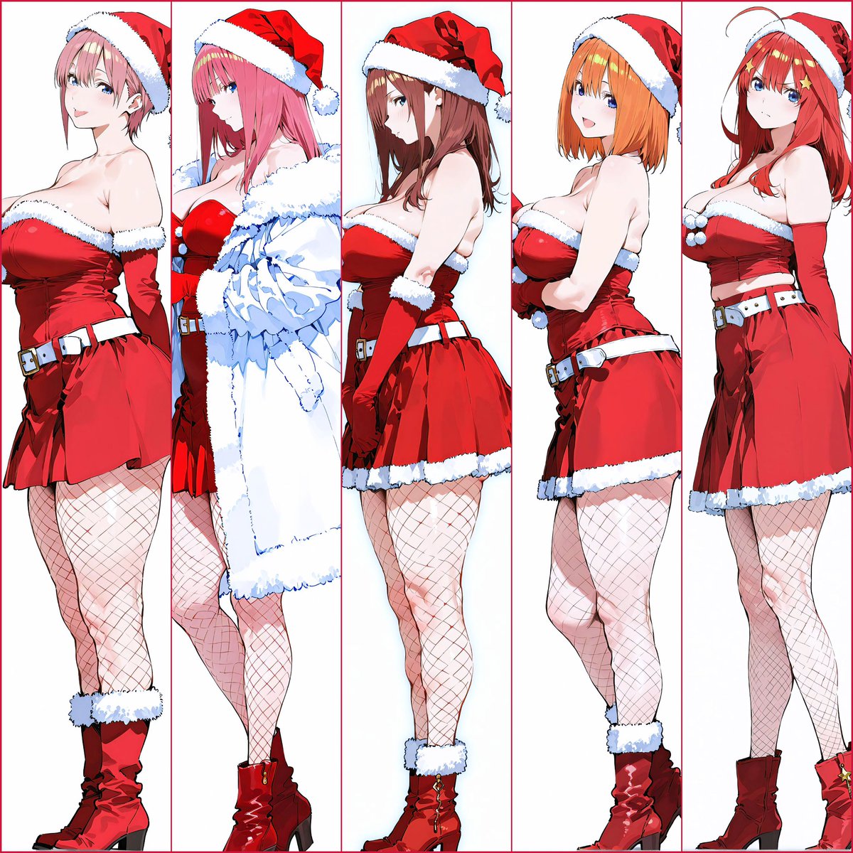 AIkamoAI's tweet photo. 五等分のクリスマス🎄🎅🍗⸒⸒
※SFW illustration. No nudity, no suggestive intent
※This was created using AI image generation. https://t.co/hTAX85eBNd