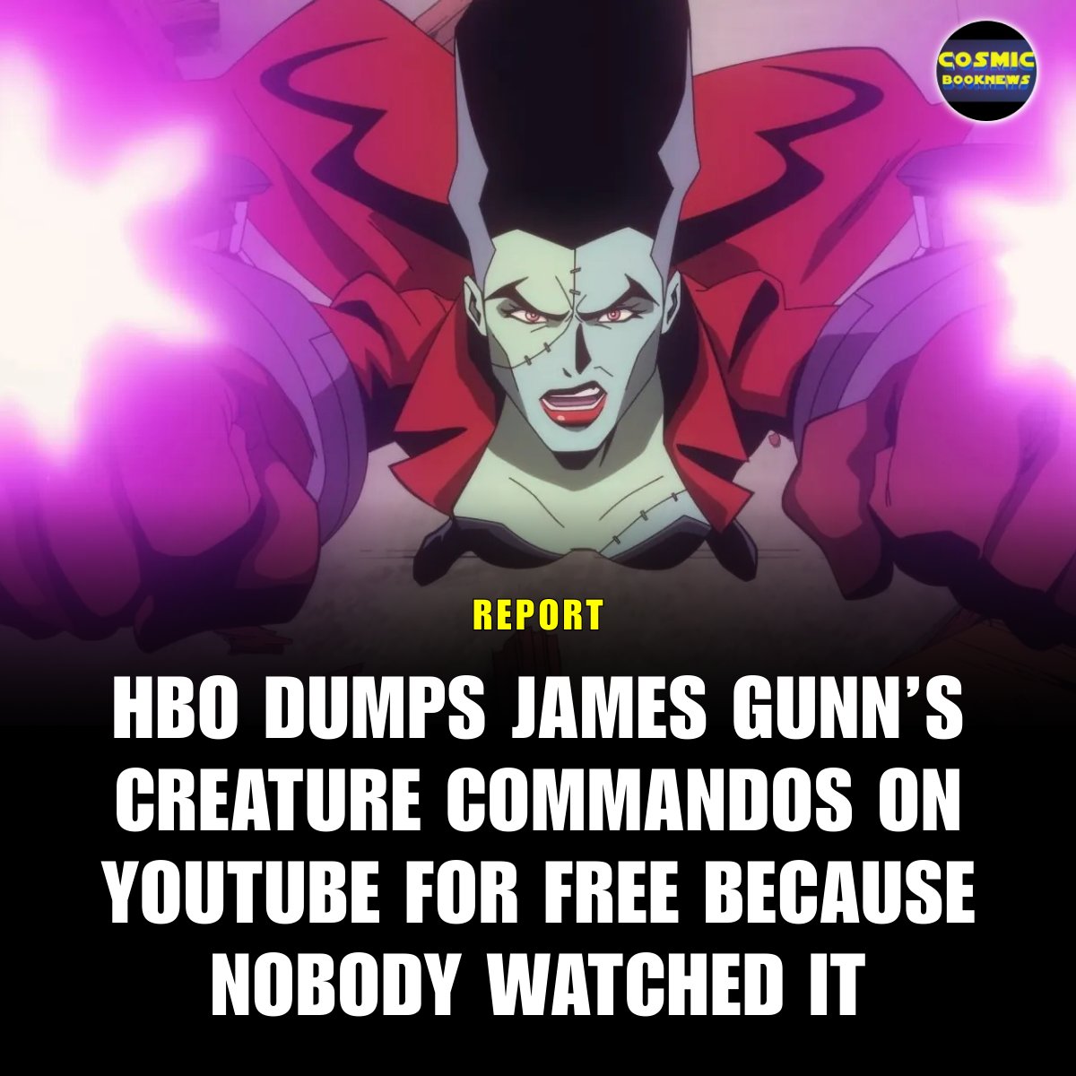 cosmicbooknews's tweet image. James Gunn’s Creature Commandos is now getting a full free release on YouTube, which says everything you need to know about how the show performed on HBO.

The animated series was Gunn’s first official DCU project, but it never made the Nielsen charts — a clear sign that almost…