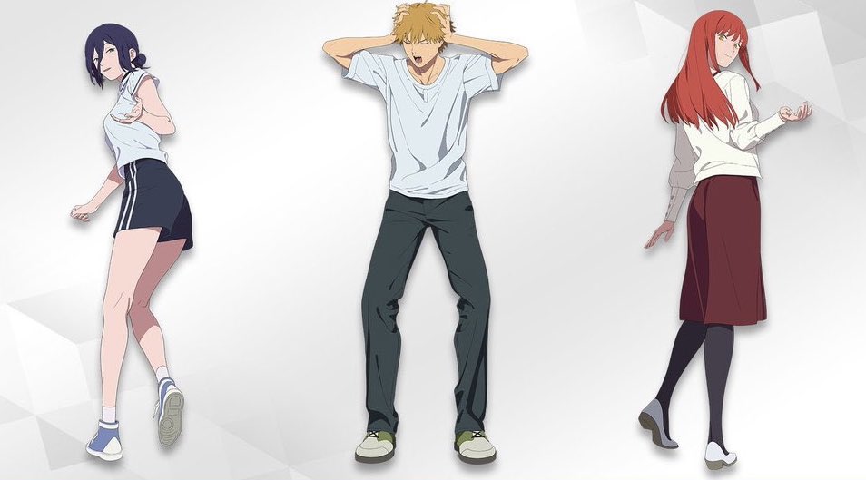 D_Kumii's tweet image. New illustration of Denji not being able to choose between Reze and Makima