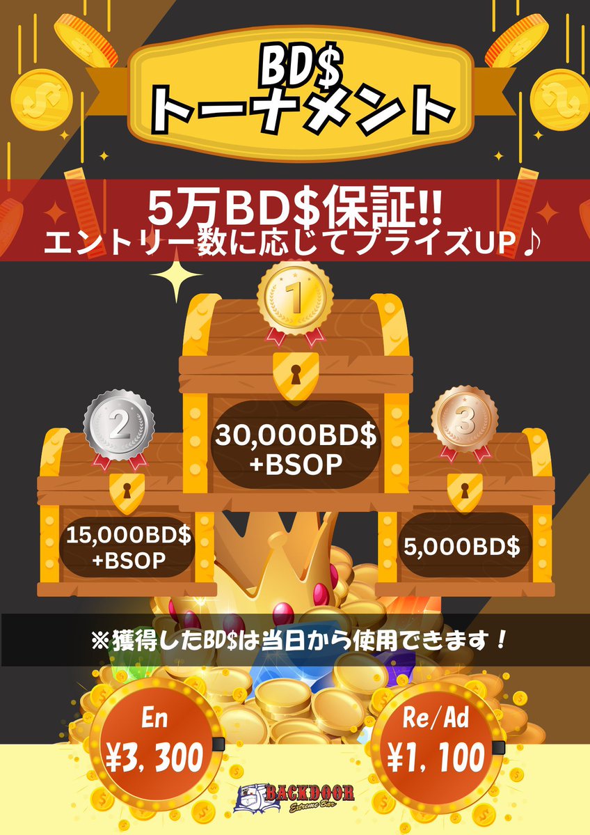金の杯　　　早いもの勝ち　最終値下げ 300000円⇒200000円 フリーロール 優勝 いちろうさん TCA 決勝戦 優勝 TAKUさん 2位 もっ