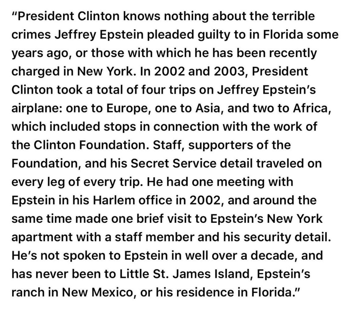 KeithMalinak's tweet image. Donald Trump on Bill Clinton/Jeffery Epstein in 2015 and Bill Clinton's statement about Epstein in 2019.