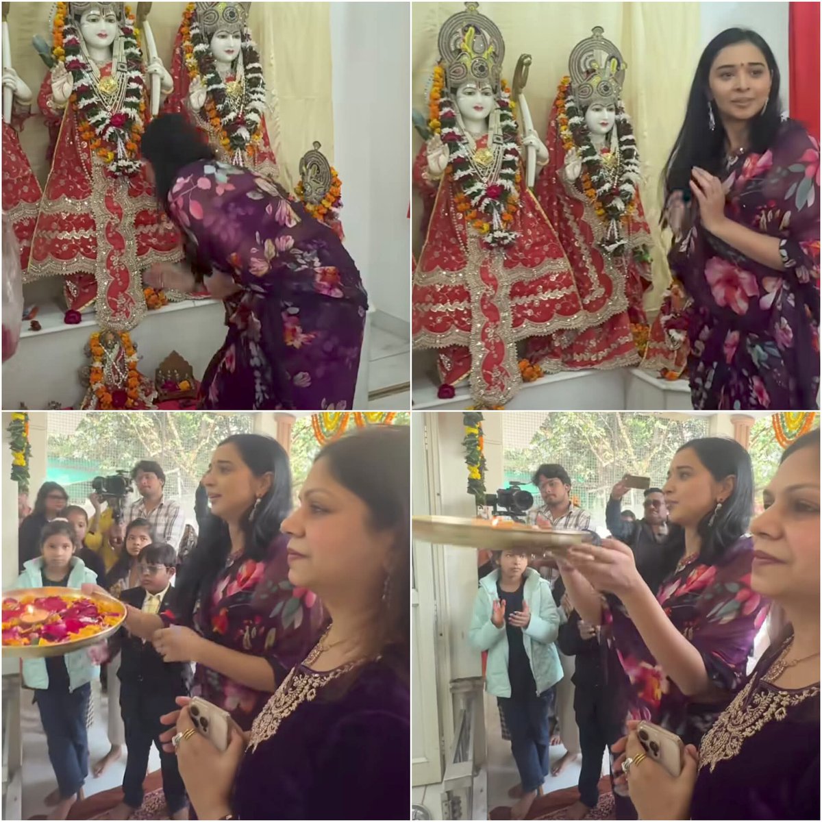 News_Xzone's tweet photo. Seeing her perform aarti with so much devotion I remember how in one of the episodes Tanya's telling Farrhana that she misses the idols kept at her home and the rituals of pooja 😍♥️

She truly is blessed to have this connection with God 🥹♥️ Boss Lady #TanyaMittal  👑 🔥

#TanyaIsTheBoss #Amaanya
#Amaalians #TanyaKaParivaar