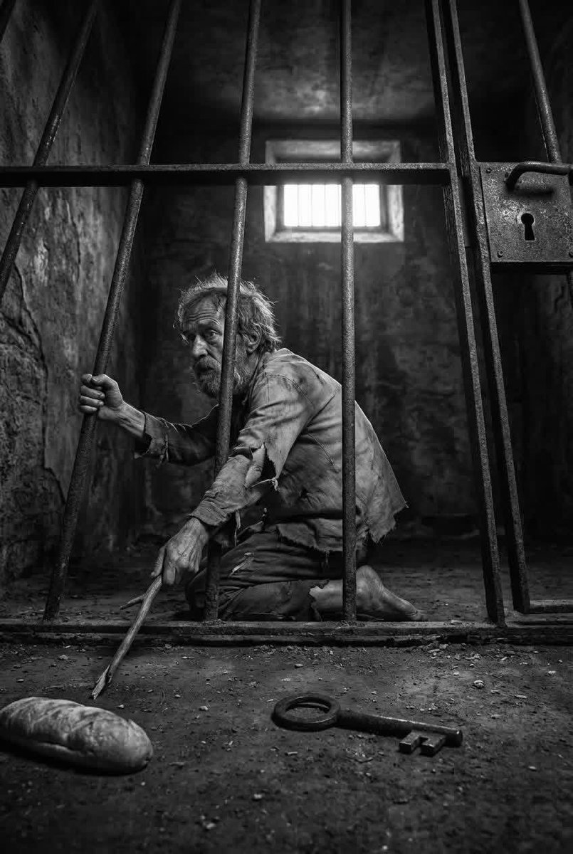 Spacemaxx's tweet image. He sees the key—but reaches for the food.

Not because he doesn’t want freedom, but because hunger has already defeated hope. A starving man cannot plan an escape; survival comes first. Strength must return before freedom can be claimed. 

Gm Legends ✨