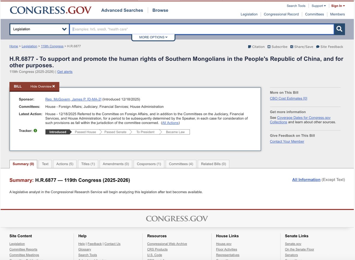 smhric.org/news_769.htm
Southern Mongolian Human Rights Policy Act Reintroduced in the U.S. House of Representatives in the 119th Congress

SMHRIC     December 19, 2025     New York
FOR IMMEDIATE RELEASE

The Southern Mongolian Human Rights Information Center (SMHRIC) welcomes