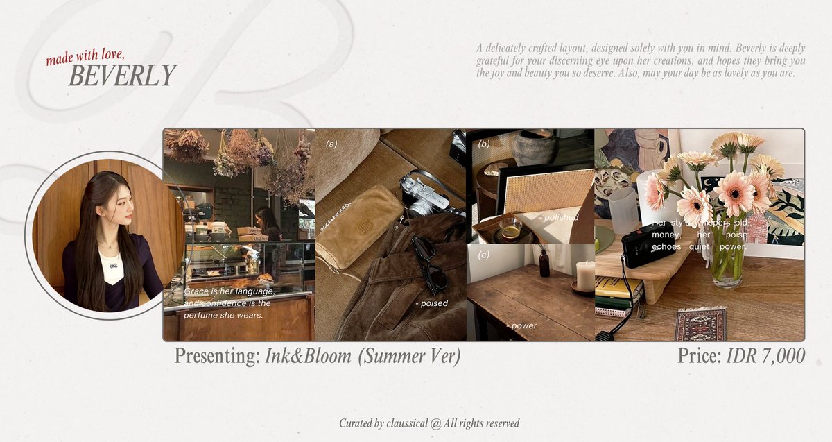 claussical's tweet image. Any interaction or repost would be lovely, thank you! 💖 

Ink&amp;amp;Bloom back in stock 🍃☀️ with Miss Isa shines softly as the muse. Ready stock layout available to take. #zonauang