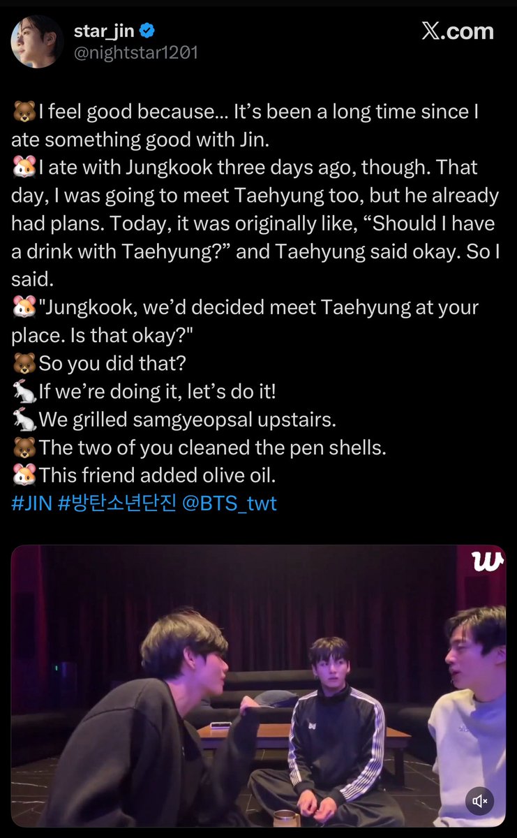 lorelaifrv's tweet photo. @AzraelTks it was jin and jk who met each other 3 days ago. here’s the correct translation https://t.co/DyRPPMf7wX