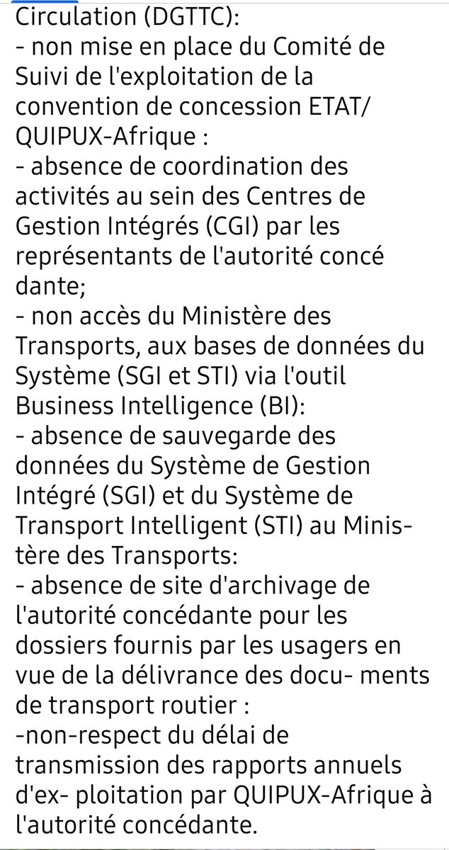 VIDÉO-VERBALISATION.
1) ●Quipux-Afrique S.A encaisse des recettes issues de certaines amendes forfaitaires liées aux transports terrestres. Ça nous le savons.

2) ●L'Inspection Générale des Finances aurait fait l'audit de ces recettes de l'État, encaissées par la Direction