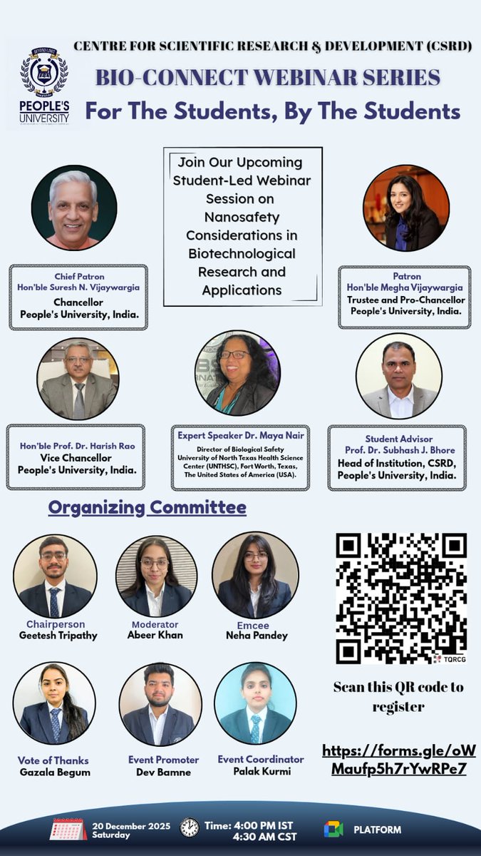 subhashbhore's tweet photo. You’re cordially invited to join this insightful session. Registration link: https://t.co/L7JQDbMobT
#BioConnect #Webinar #Nanosafety #Biotechnology #Biosecurity #Biosafety #StudentLed #PeoplesUniversity #BiotechStudents #ResearchInnovation #Nanotechnology #ScienceEducation #BRM https://t.co/RdnLv63j2b