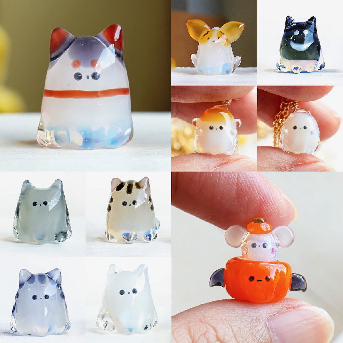 ティポットさん　シロノワグマ　ガラス　きこのま　kikonoma きこのま