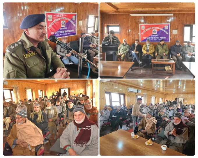 TalkJavid's tweet photo. Police in Pulwama held an interaction meeting with PROANG at the Recreation Hall, District Police Lines Pulwama, reinforcing cooperation, shared experience and continued engagement with retired officers. https://t.co/paqoDUo2CO